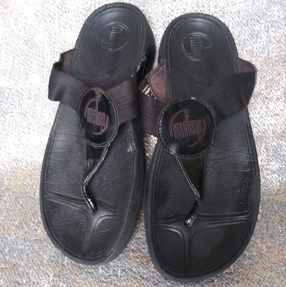 Black flip flops